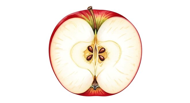 Cross section of a red apple