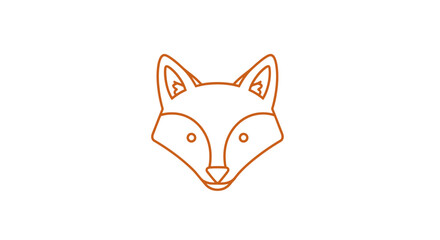 Fototapeta premium Minimalist fox head outline vector illustration on white background