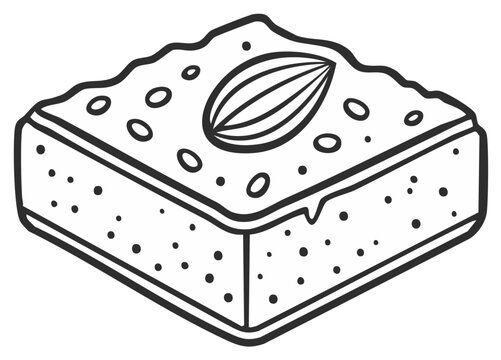 Baklava dessert illustration. Traditional oriental pastry with almond.
