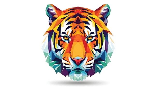 Geometric tiger head illustration