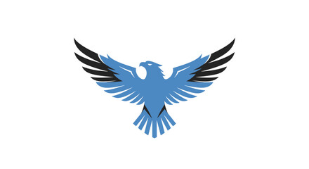 Obraz premium Soaring eagle emblem vector illustration on white background