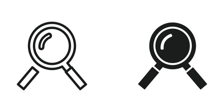 Comparison of magnifying glasses with different lens magnifications or focus levels