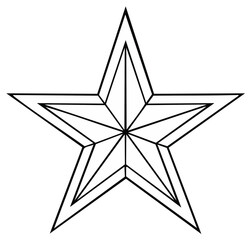 Obraz premium Geometric Star Shape Outline with Intricate Detailing and Sharp Edges