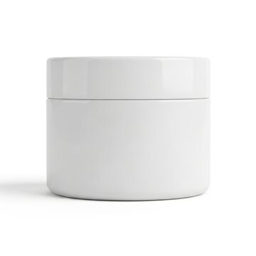 Isolated blank white cosmetic jar for cream or ointment, packaging mockup for skincare branding, beauty product design