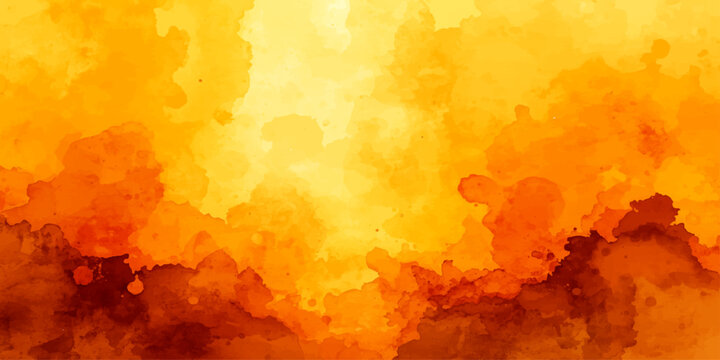 Abstract orange flame and red fire texture patterns explode within water and smoke to create a vintage burning art design on a hot grunge paper background