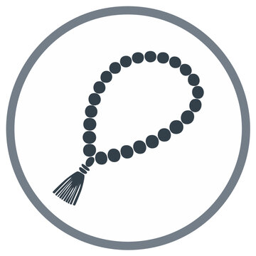 Islamic prayer beads icon vector symbol for religion and spirituality