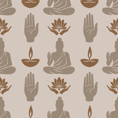 Fototapeta premium Seamless spiritual pattern inspired by Guru Purnima festival
