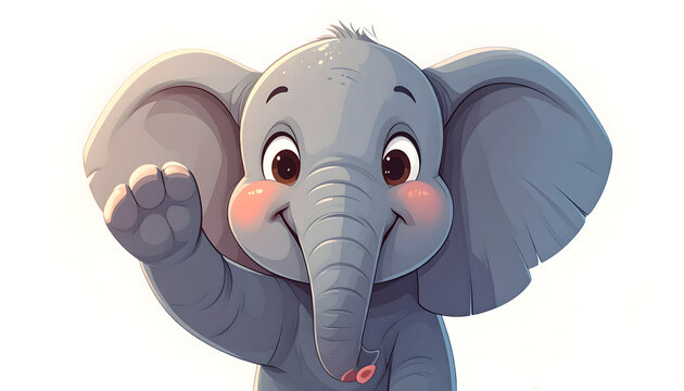 
Funny cartoon mouse and parrot friends join a cute pink baby elephant character in this wild animal vector illustration for a fun zoo safari comic drawing