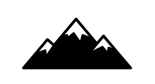 Black silhouette of mountain peaks.