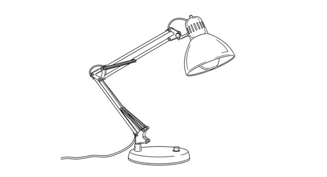 Desk lamp with adjustable arm standing.
