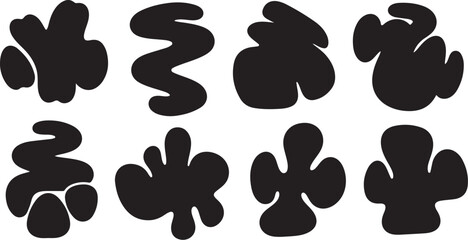 Fototapeta premium Abstract black shapes on a white background illustration design
