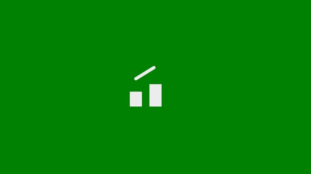 Business Data Fluctuation Bar Graph - Ups and Downs, Changing Graph Bars concept - minimal motion graphics clip, Green Screen, foreground color 7.5% gray