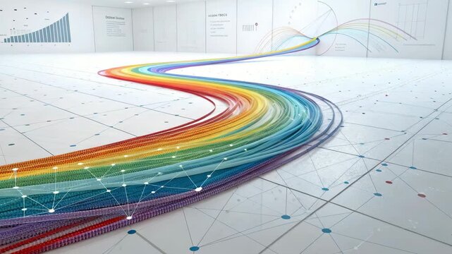 Abstract colorful background with vibrant lines and creative design elements inspired by blueprint and architectural drawing concepts
