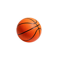 Fototapeta premium Orange Basketball with Black Stripes on White Background