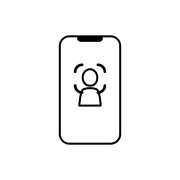 Smartphone face recognition biometric authentication icon