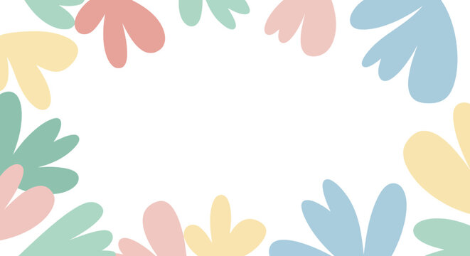 Whimsical Pastel Border with Abstract Organic Shapes A Cheerful and Modern Frame for Invitations and Digital Backgrounds