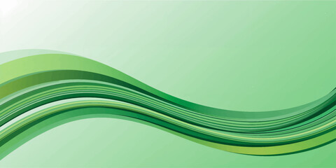 An elegant green abstract wave background featuring a flowing design of light curves and wavy lines that create a motion pattern with a vibrant eco energy concept for a modern nature backdrop © RazuAhmed