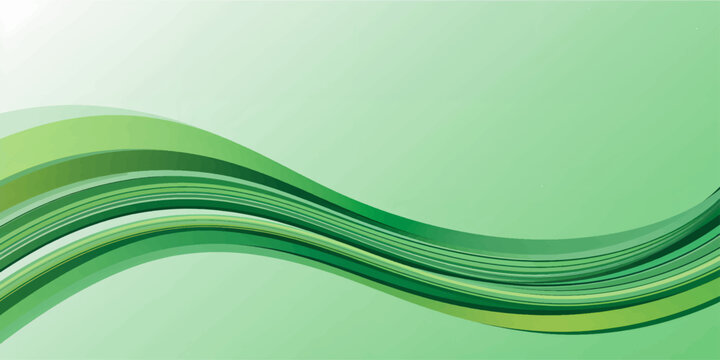 An elegant green abstract wave background featuring a flowing design of light curves and wavy lines that create a motion pattern with a vibrant eco energy concept for a modern nature backdrop