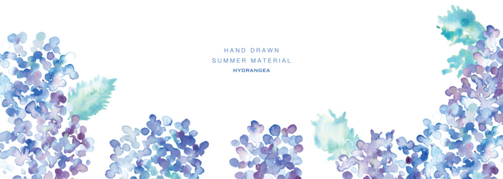 水彩画。水彩タッチの紫陽花イラスト。紫陽花の梅雨イラスト。ベクターアート。
Watercolor painting. Watercolor-style illustration of hydrangeas. Illustration of hydrangeas during the rainy season. Vector art.