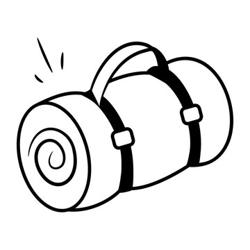 Doodle style icon depicting a bedroll