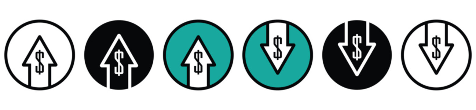 Financial Up and Down Arrow Icon Set
