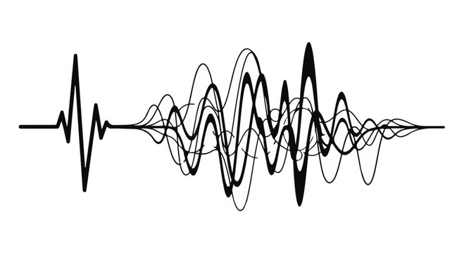 Abstract sound wave pattern representing complex audio signals and communication.