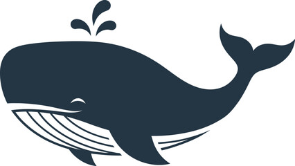 Stylized whale illustration a simple and charming marine creature design © Rasel