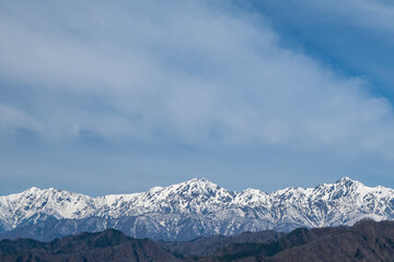 Fototapeta premium 北アルプスの山並み 稜線 長野県