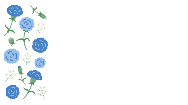 Father&rsquo;s Day left side blue carnation floral background with copy space illustration vector