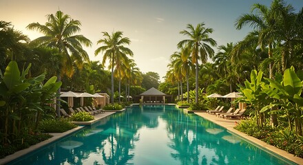 Fototapeta premium Golden Hour Oasis