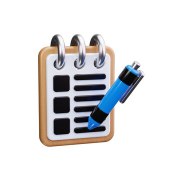 Employer Taking Notes 3d render icons