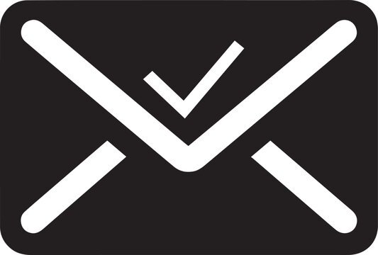 Envelope checkmark icon email verification approved message confirmation vector design