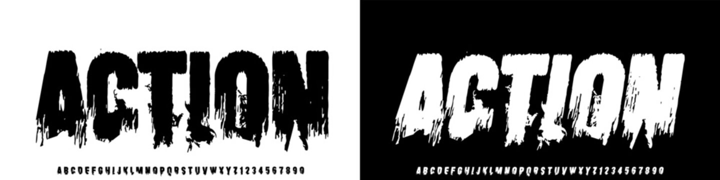 Rough Texture Subheader Font. Rolled Ink Letterpress Display Font. Works well at small sizes. Highly detailed individually textured characters with a really rough, print texture.