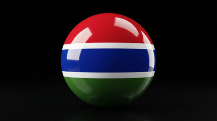 Naklejka premium Gambia flag egg on black background with african country national pride travel destination western africa easter egg national symbol nationality patriotism celebration representation