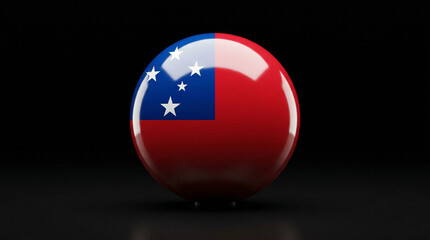 Naklejka premium Samoa flag sphere isolated on black with national patriotism government celebration republic sovereignty independence identity politics diplomacy international geography isolated heritage