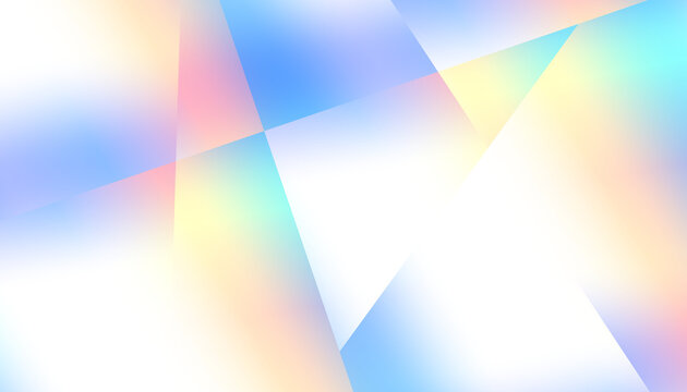Abstract Geometric background of a prism shining in rainbow colors. Holographic overlay geometric gradients