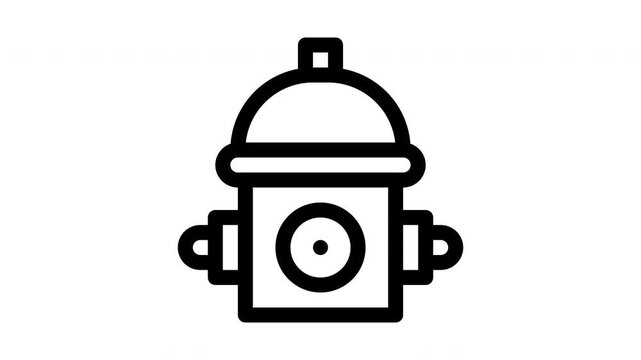 fire hydrant minimalist stroke animation
