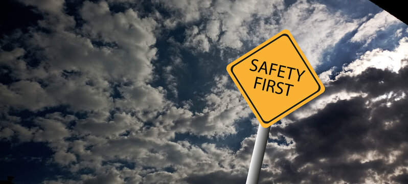 bluesky safety first traffic sign