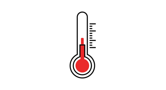 Illustration of a thermometer showing elevated temperature on a clean white background