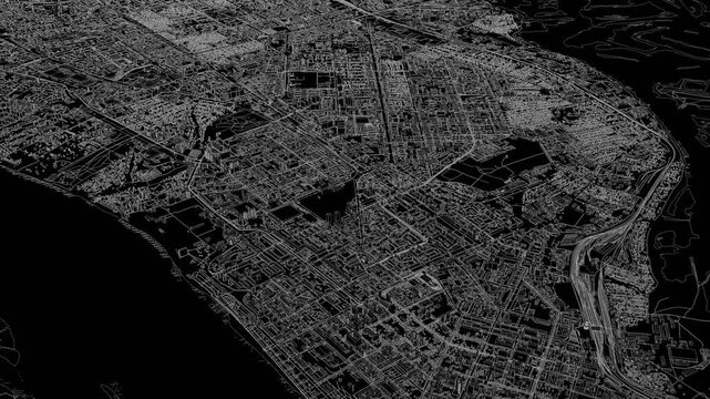 3D looped animation of city - Samara Russia
