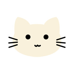 Cute Minimalist Cat Face Illustration © Caroline Rose