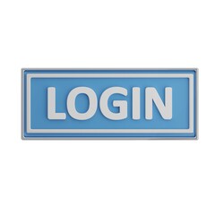 Fototapeta premium Clickable login button for websites and apps, featuring bold text and a modern blue background.