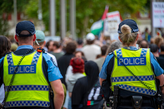 Police Force Patrolling in the City