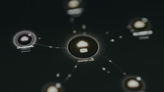 Cloud Database Synchronization animation, conflict state on a node