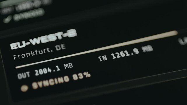 Region Nodes showing the status of database nodes