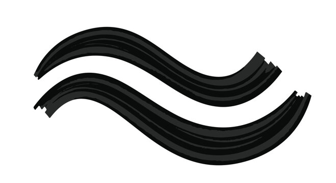 Two flowing abstract wavy lines on a clean white background