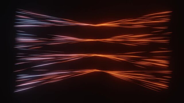 Orange streaks rush across a dark expanse