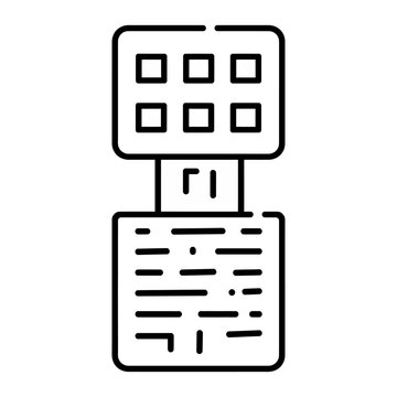 Vector of a keyboard with a numeric keypad connected to a port