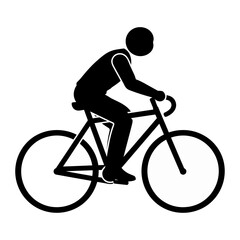Naklejka premium Vector of a person riding a bicycle in motion