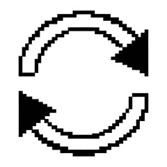 Fototapeta premium Circular vector arrow icon with a modern pixelated design